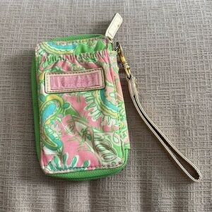 Lilly Pulitzer Zip Around Wallet Wristlet ID Phone Holder  6Lx3.5W